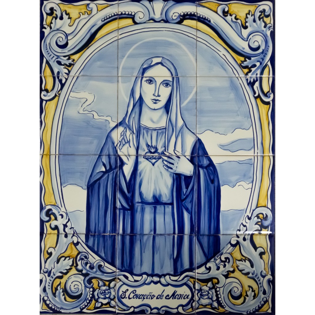 Painel de 12  Azulejos Pintados à Mão Tradicional