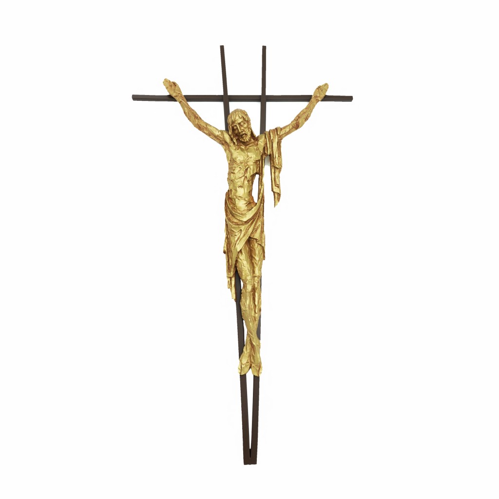 Cristo Rendilhado com Cruz Metal Parede 70 x 40 cm 