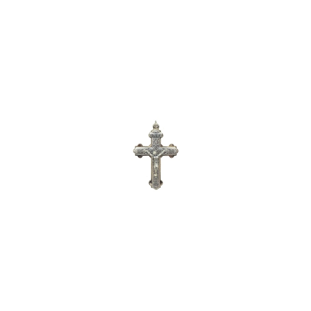 Cruz Prateada C/ Cristo Prateado 5.5cm