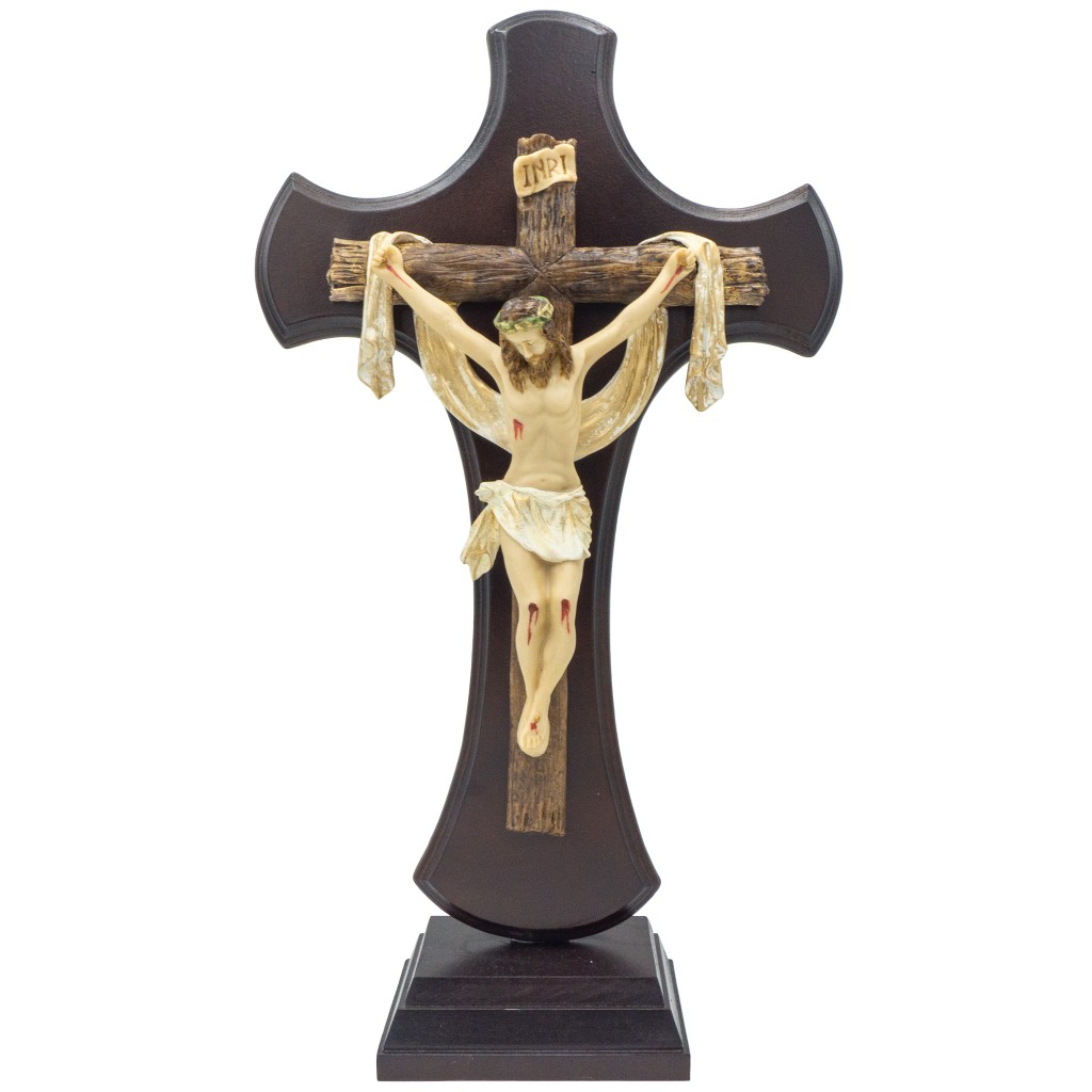 Crucifixo C/ Cruz de Madeira 51x29cm