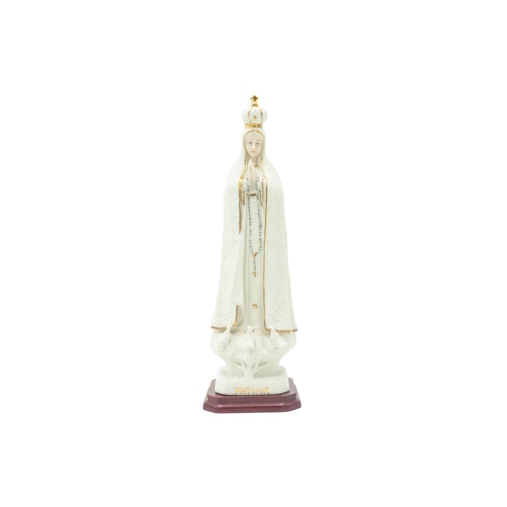 Nossa Senhora de Fátima Coroada Porcelana 27cm