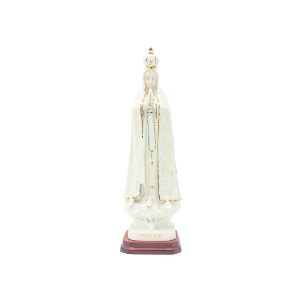 Nossa Senhora de Fátima Coroada Porcelana 32cm