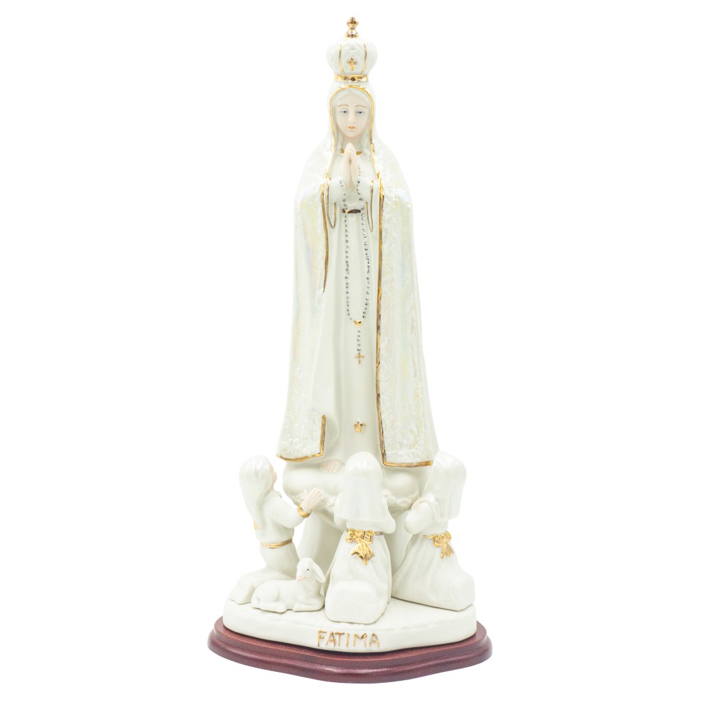 Aparição de Fátima Coroada Porcelana 40cm