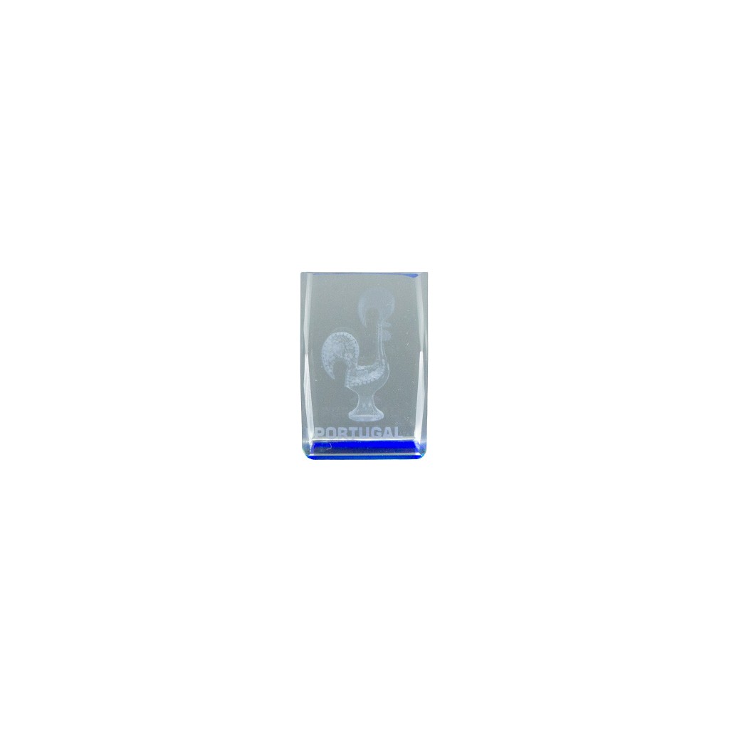 Cubo Cristal C/ Galo Barcelos Azul 4.5*2.7cm KN5820