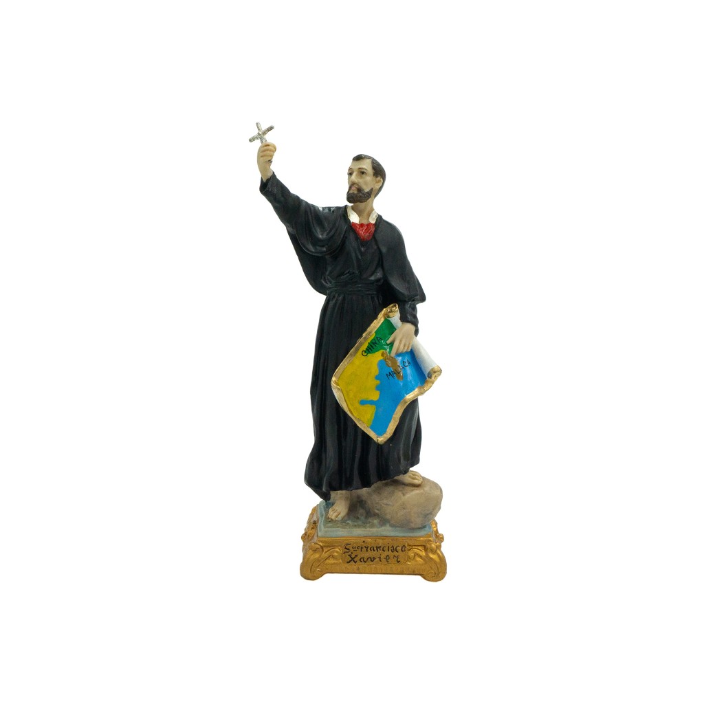 São Francisco Xavier com Mapa Marfinite 25cm